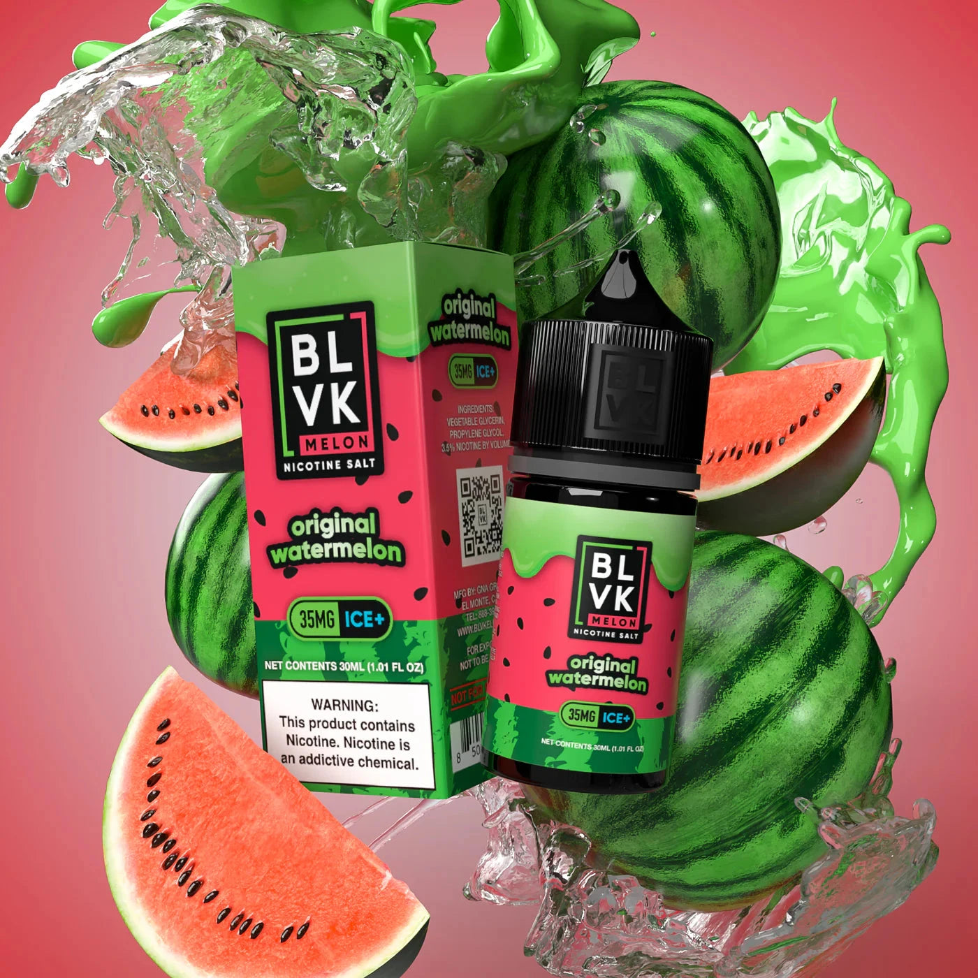 Original Watermelon Ice-BLVK | Melon Series | 30Ml Vape Juice | 35Mg,50Mg | Vapeshopindia My Store