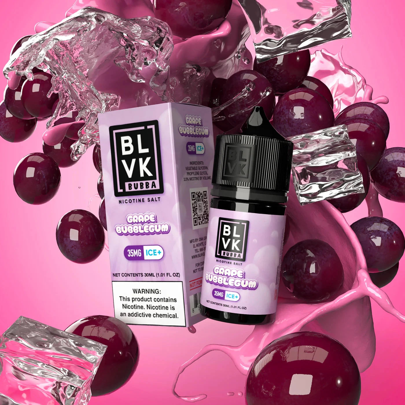Grape Bubblegum Ice-BLVK | Bubbba Series | 30Ml Vape Juice | 35Mg,50Mg | Vapeshopindia My Store